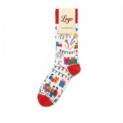 Custom Holiday Celebration Print Socks - Detail A